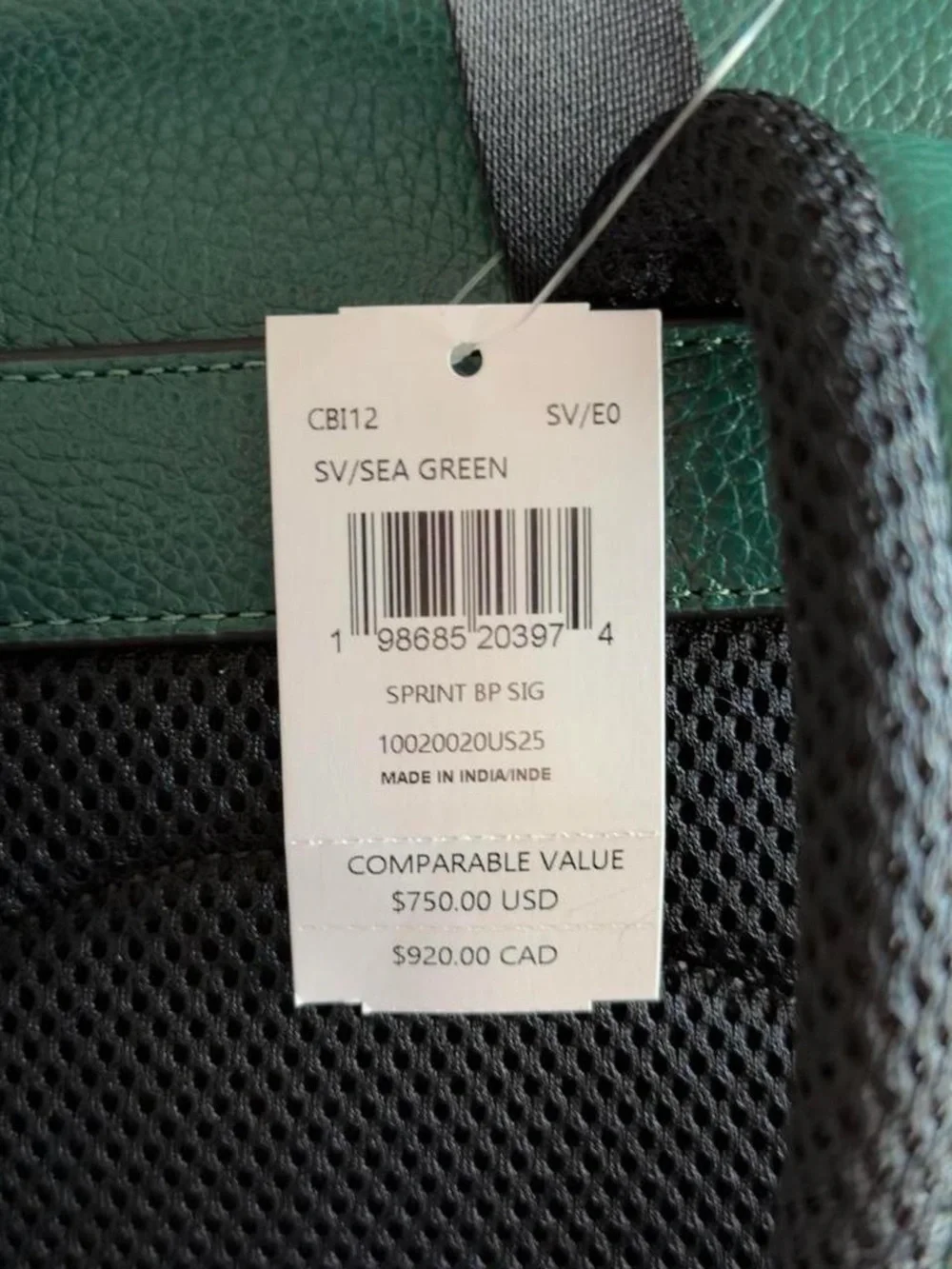 Coach Green Signature Canvas & Leather Backpack